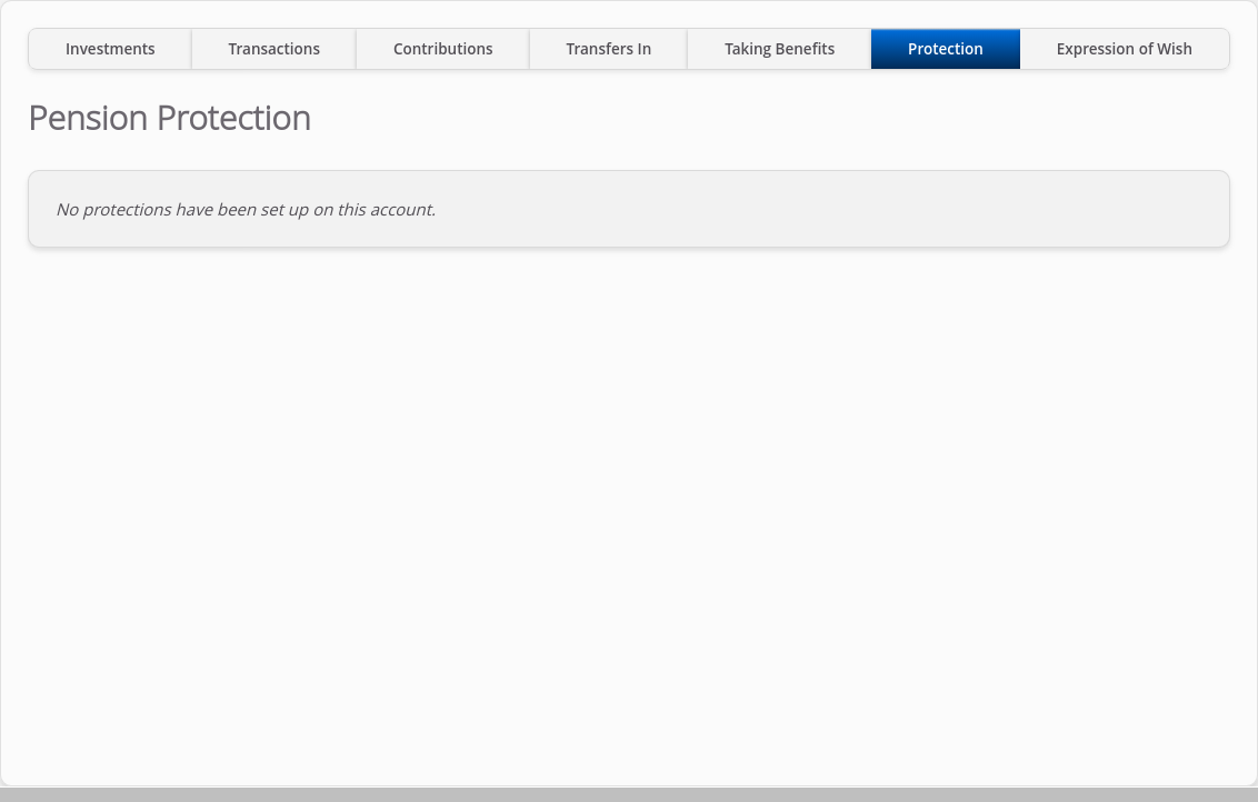 Role-Adviser > 06 Account Summary - NO DATA > Lower tabs